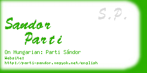 sandor parti business card