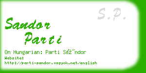 sandor parti business card
